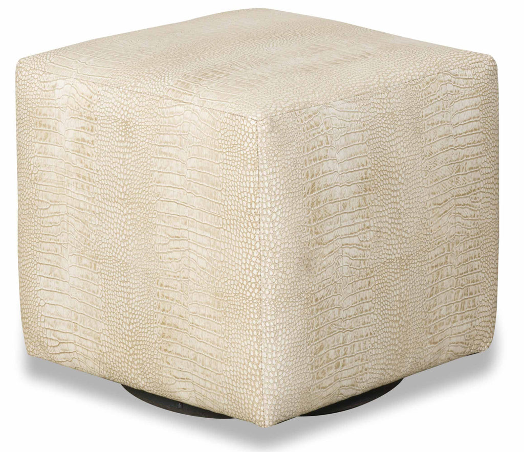Ruthie Leather Cube Ottoman With Swivel | American Heirloom | Wellington's Fine Leather Furniture