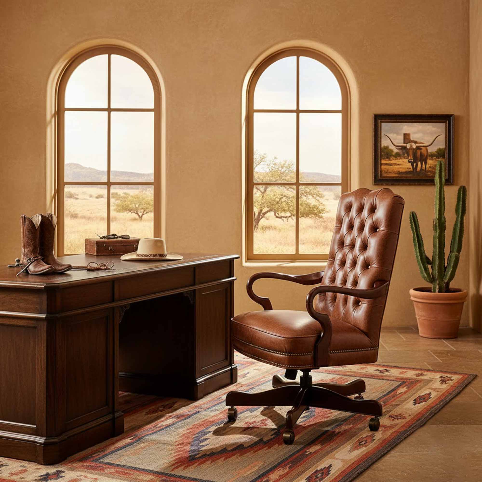 Stallings Leather Swivel Tilt Chair