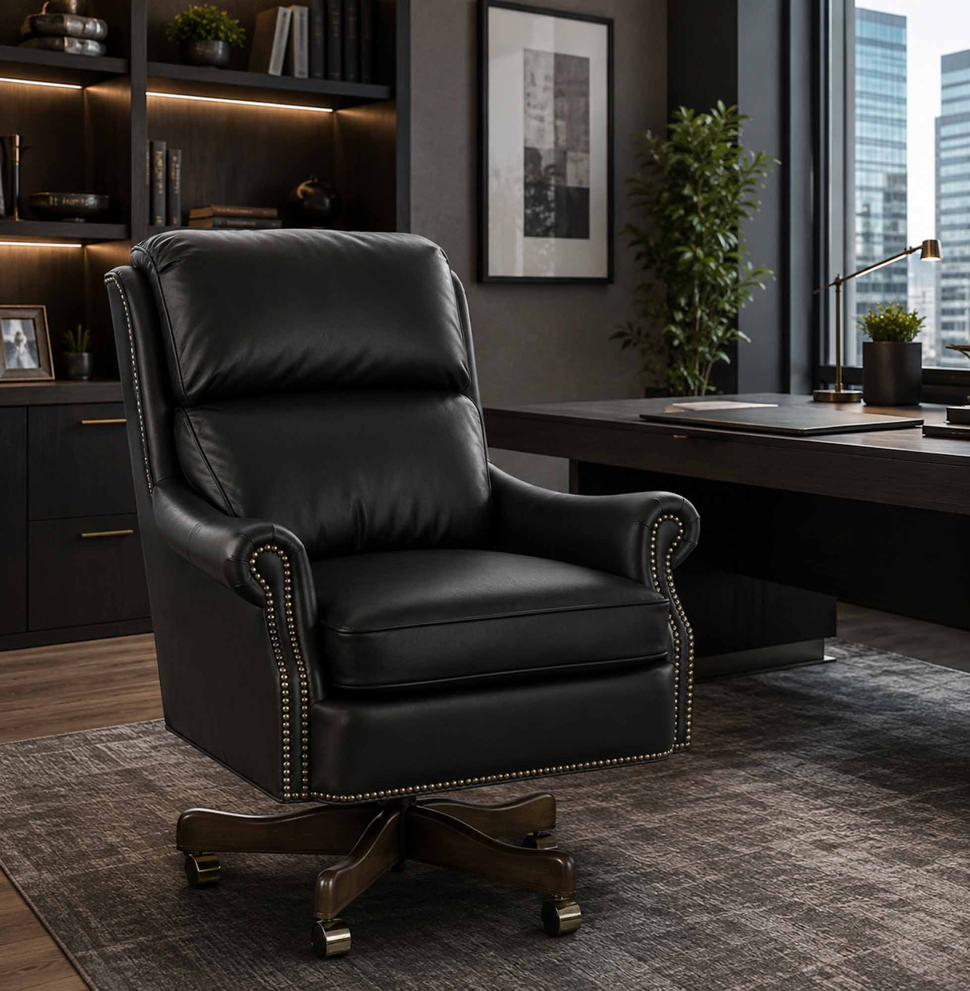 Anthony Leather Swivel Tilt Chair