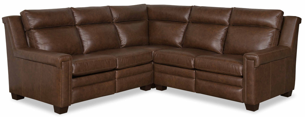 Whitley Leather Power Reclining Sectional With Articulating Headrest | American Heirloom | Wellington's Fine Leather Furniture