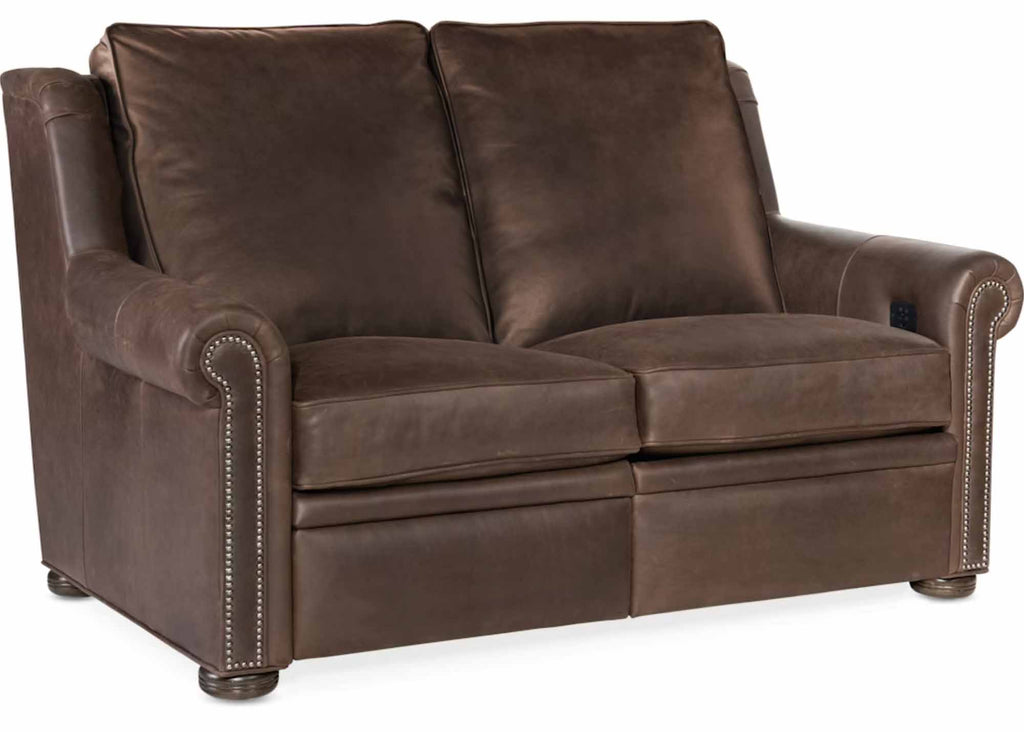 Reece Leather Power Reclining Loveseat With Articulating Headrest - Wellington's Fine Leather Furniture