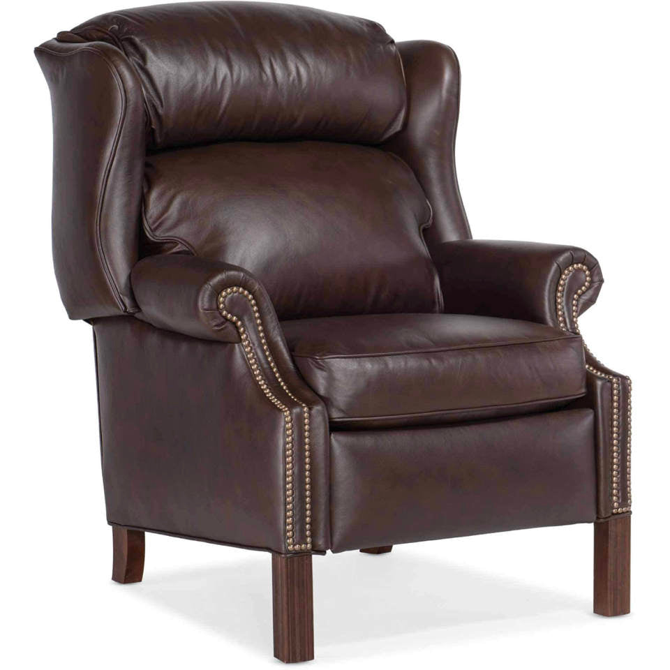 Leather Recliner With Chippendale Legs In Brown