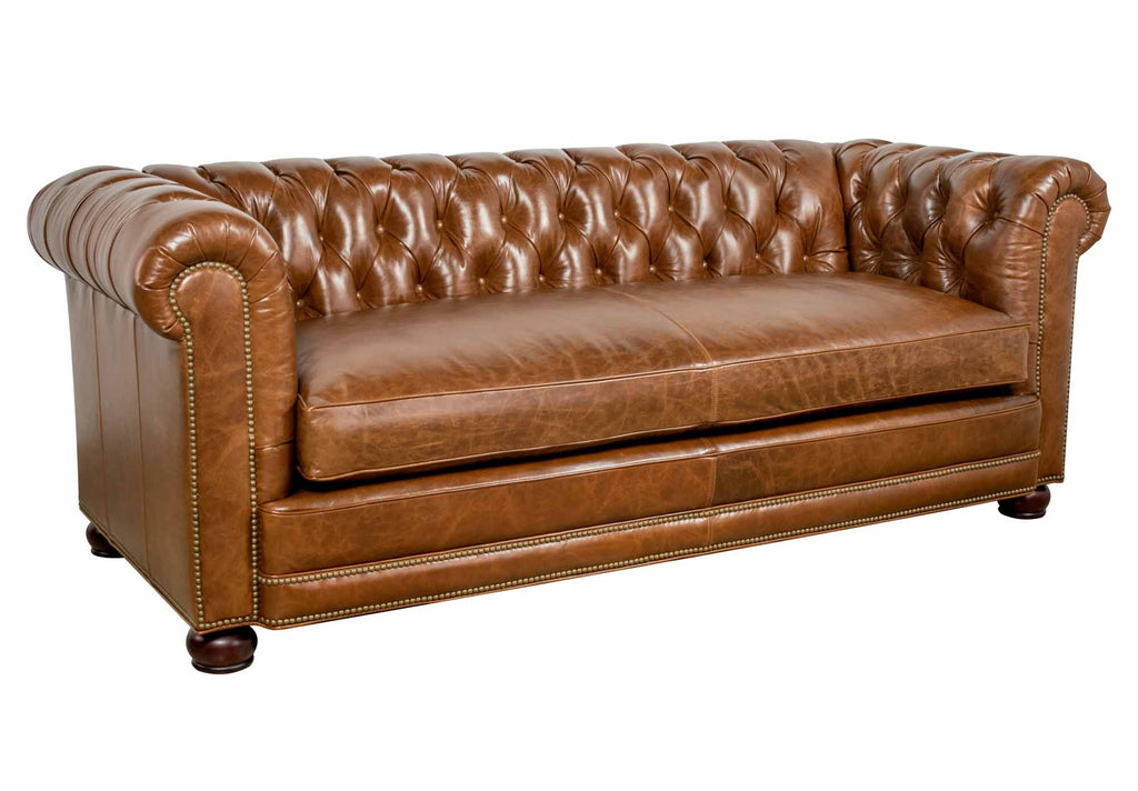 Stanhope Leather Loveseat With Bench Seat