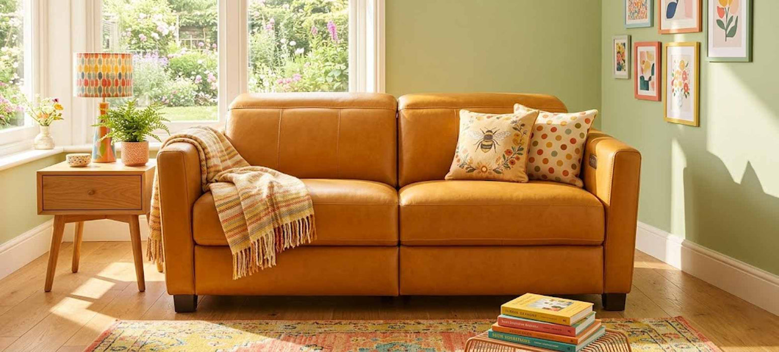 Manzoni Leather Two Cushion Power Reclining Sofa With Articulating