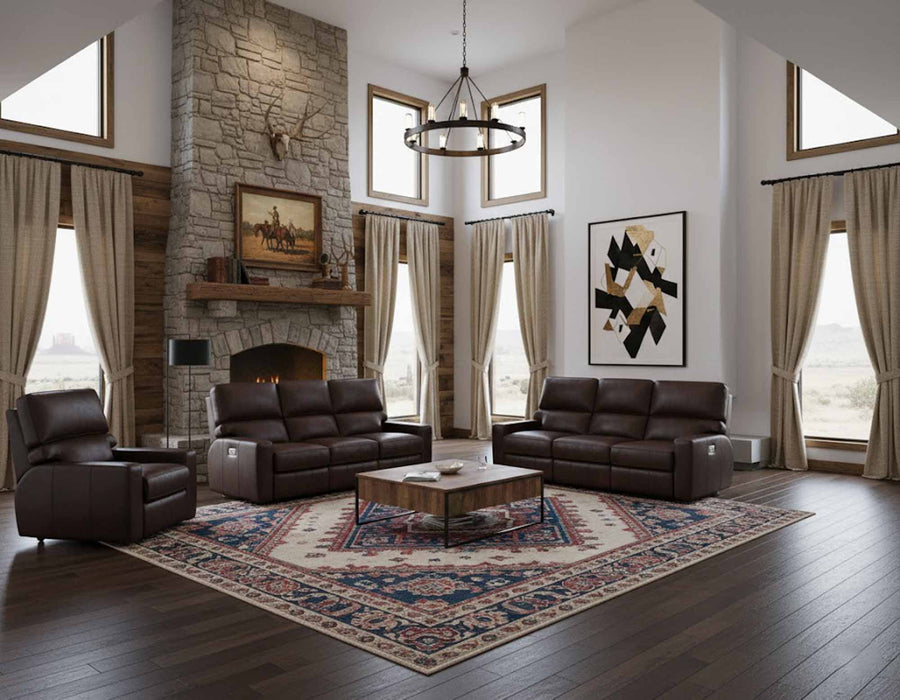 Larsen Leather Reclining Sofa by American Style | Wellington's