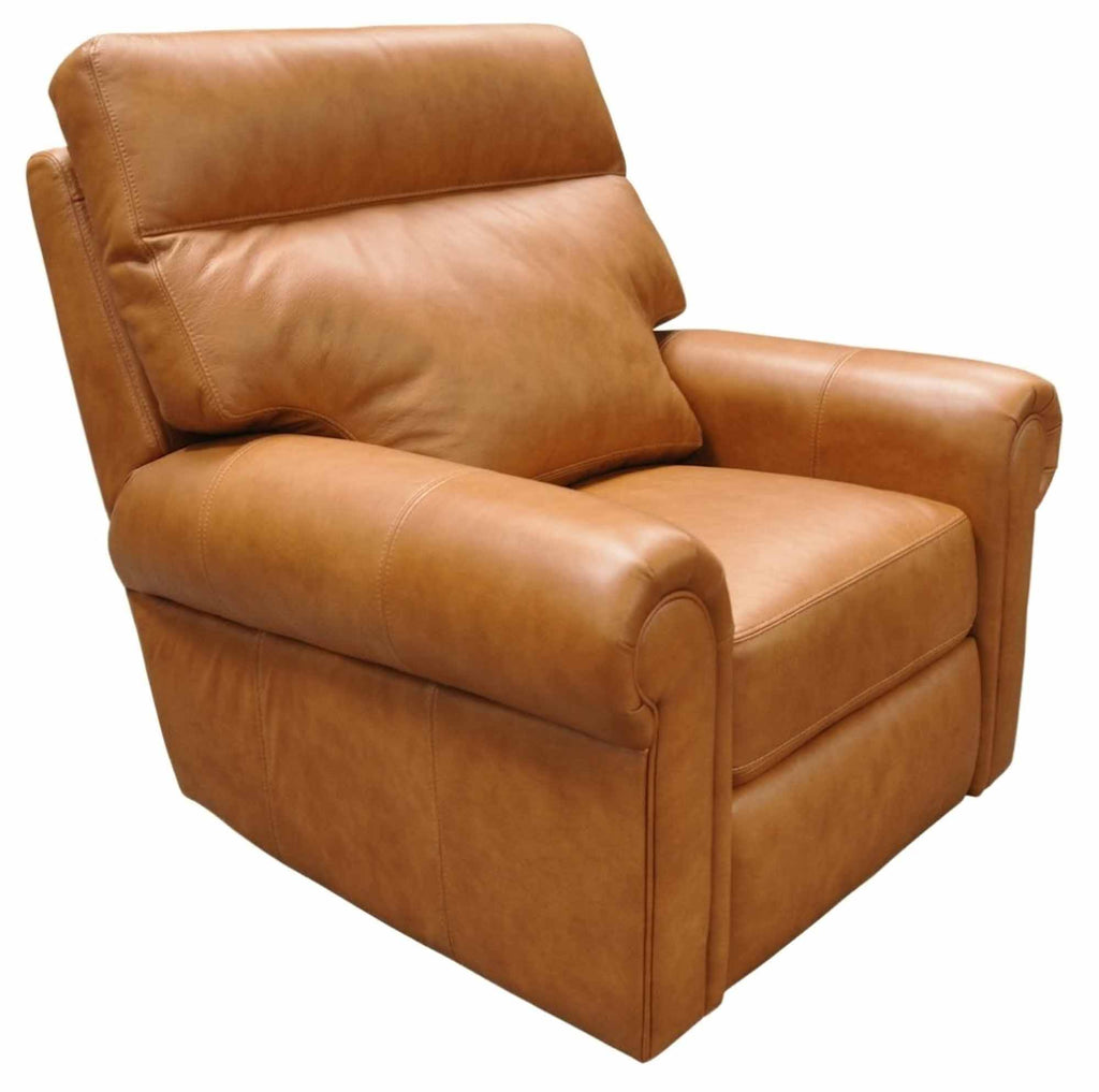 Logic Leather Swivel Glider Power Recliner With Articulating Headrest