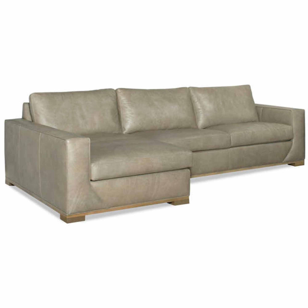 Maybank Leather Sofa With Chaise | American Tradition | Wellington's Fine Leather Furniture