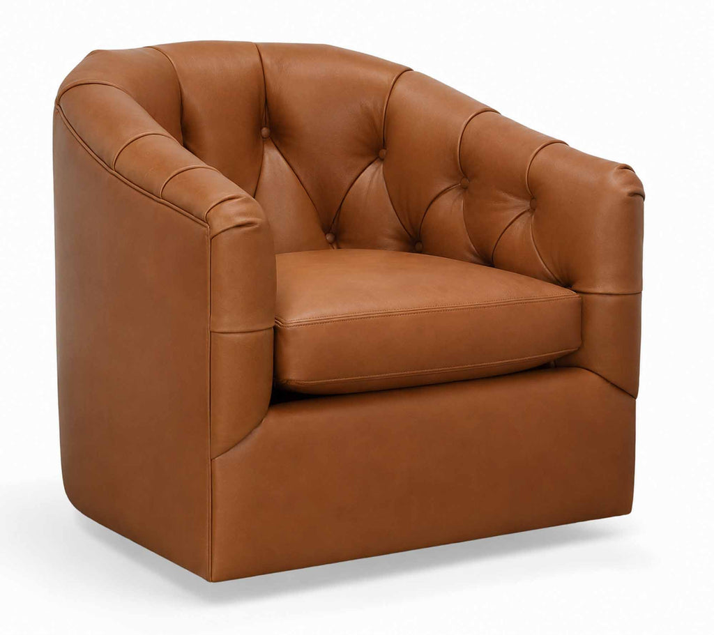 Peacock Leather Swivel Chair