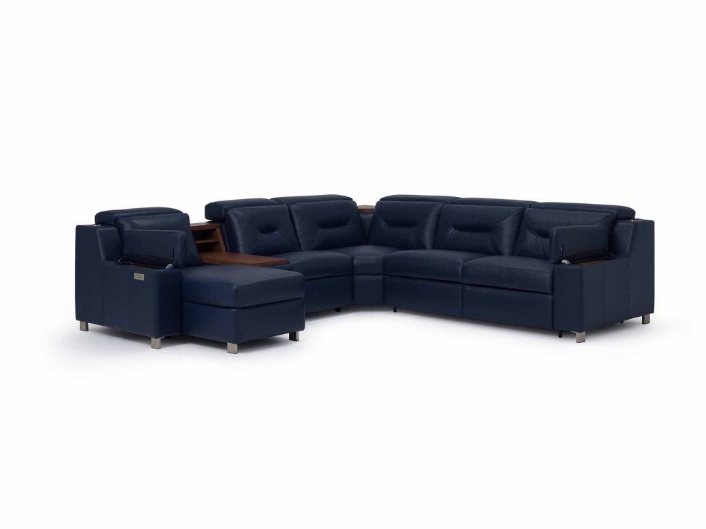 Apex Leather Power Reclining Sectional With Articulating Headrest | Budget Decor | Wellington's Fine Leather Furniture