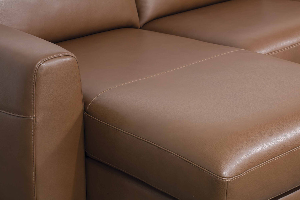 Emily Leather Sofa With Chaise