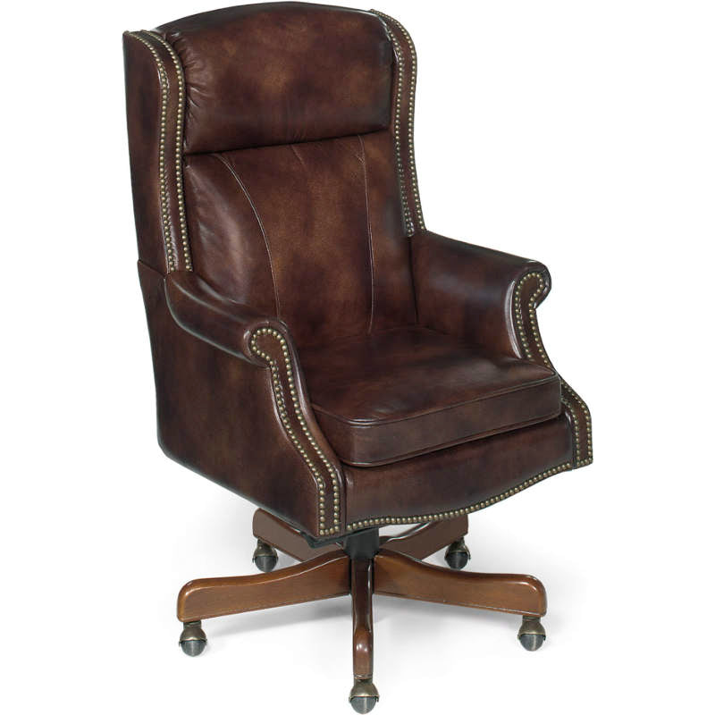 Brown Leather Swivel Tilt Executive Chair