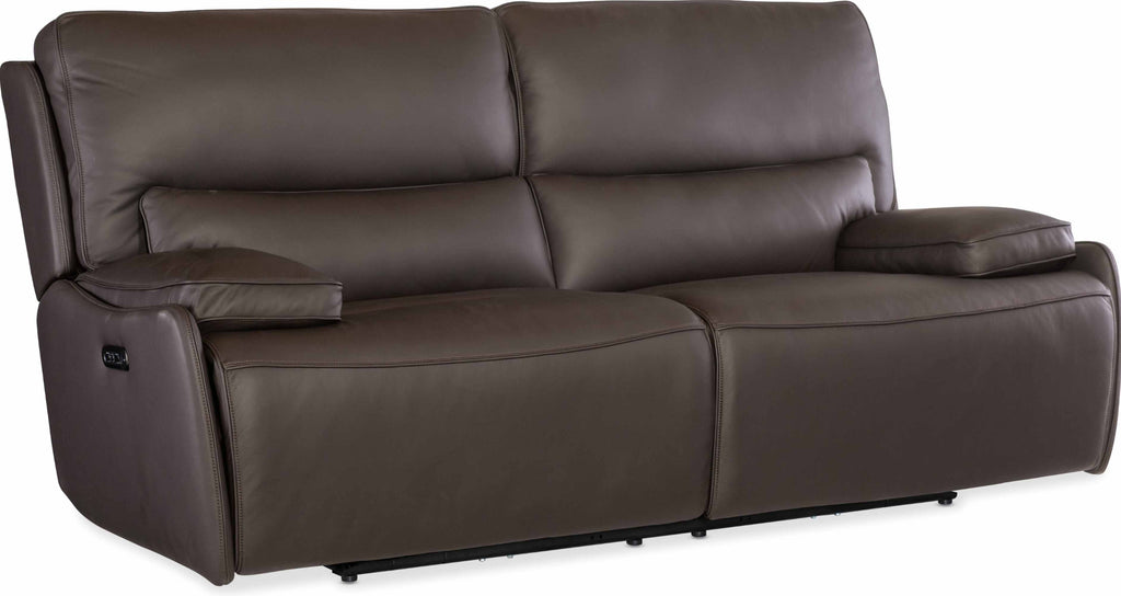 Kramer Zero Gravity Leather Power Reclining Sofa With Articulating Headrest In Brown