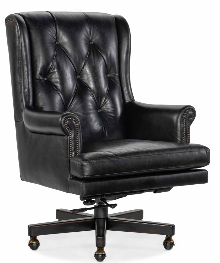 Charleston Leather Swivel Tilt Executive Chair In Black