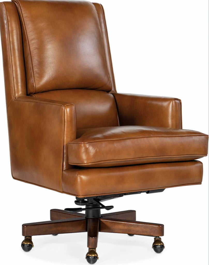 Wright Leather Swivel Tilt Executive Chair In Brown
