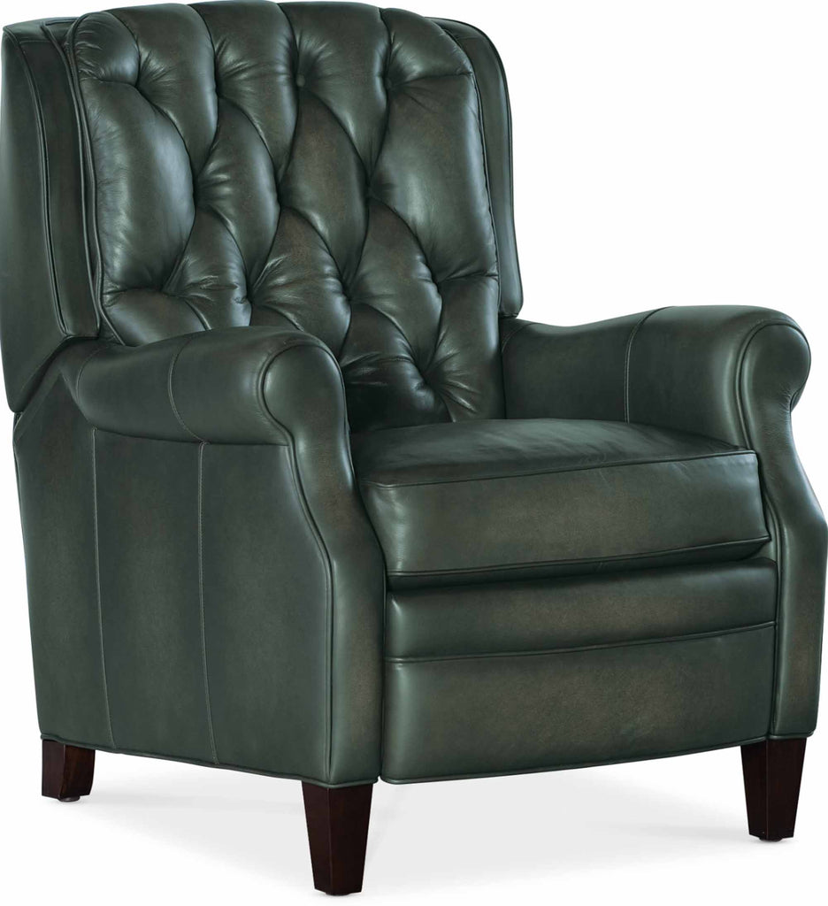 Palmer Leather Recliner In Green
