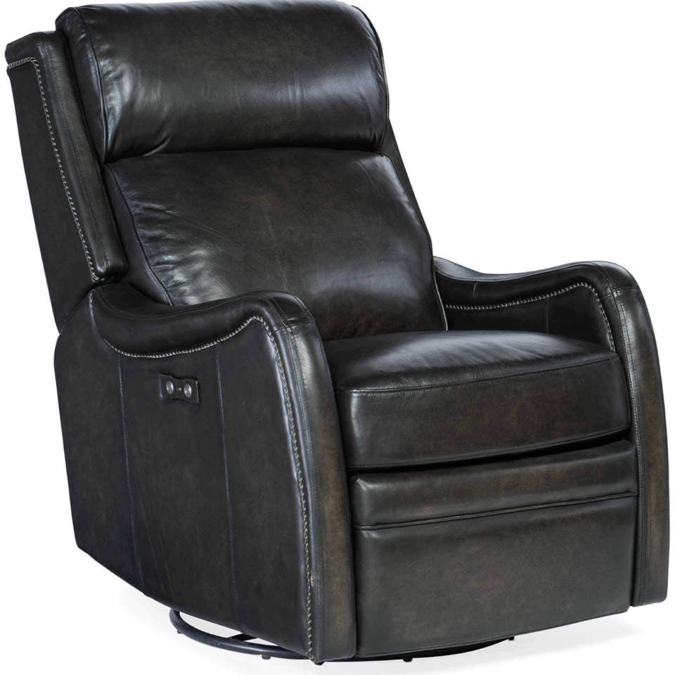 Stark Leather Power Swivel Glider Recliner