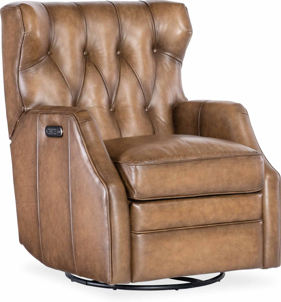 Hendrick Leather Power Swivel Glider Recliner