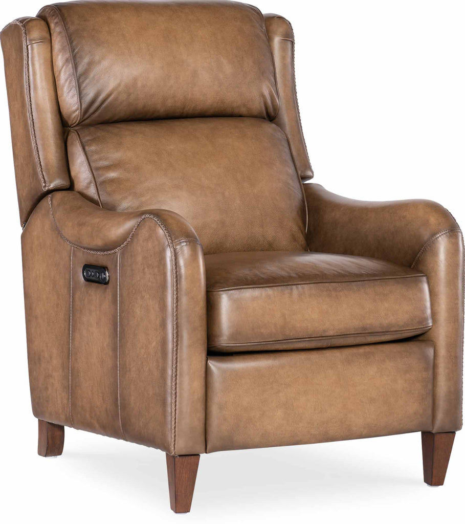 Carrington Leather Power Recliner With Articulating Headrest