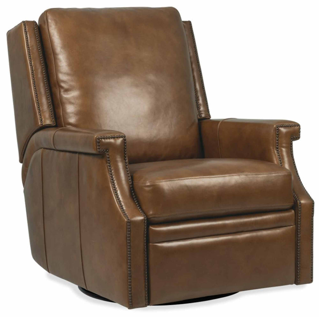 Collier Leather Power Swivel Glider Recliner