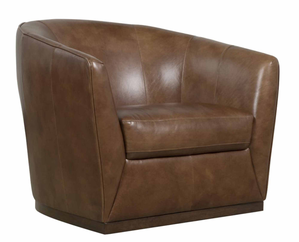 Fairytale Leather Swivel Chair In Hazelnut