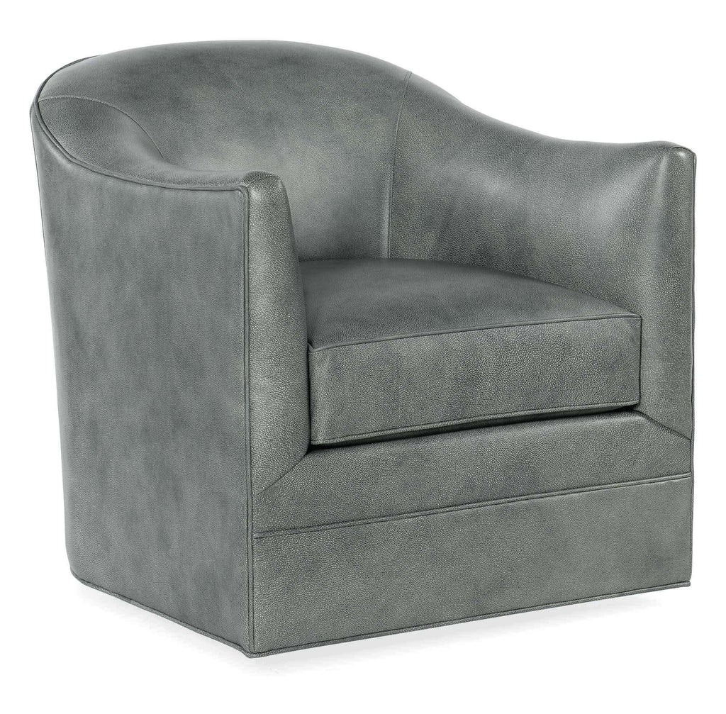 Gideon Leather Swivel Chair In Gray | Budget Elegance | Wellington's Fine Leather Furniture