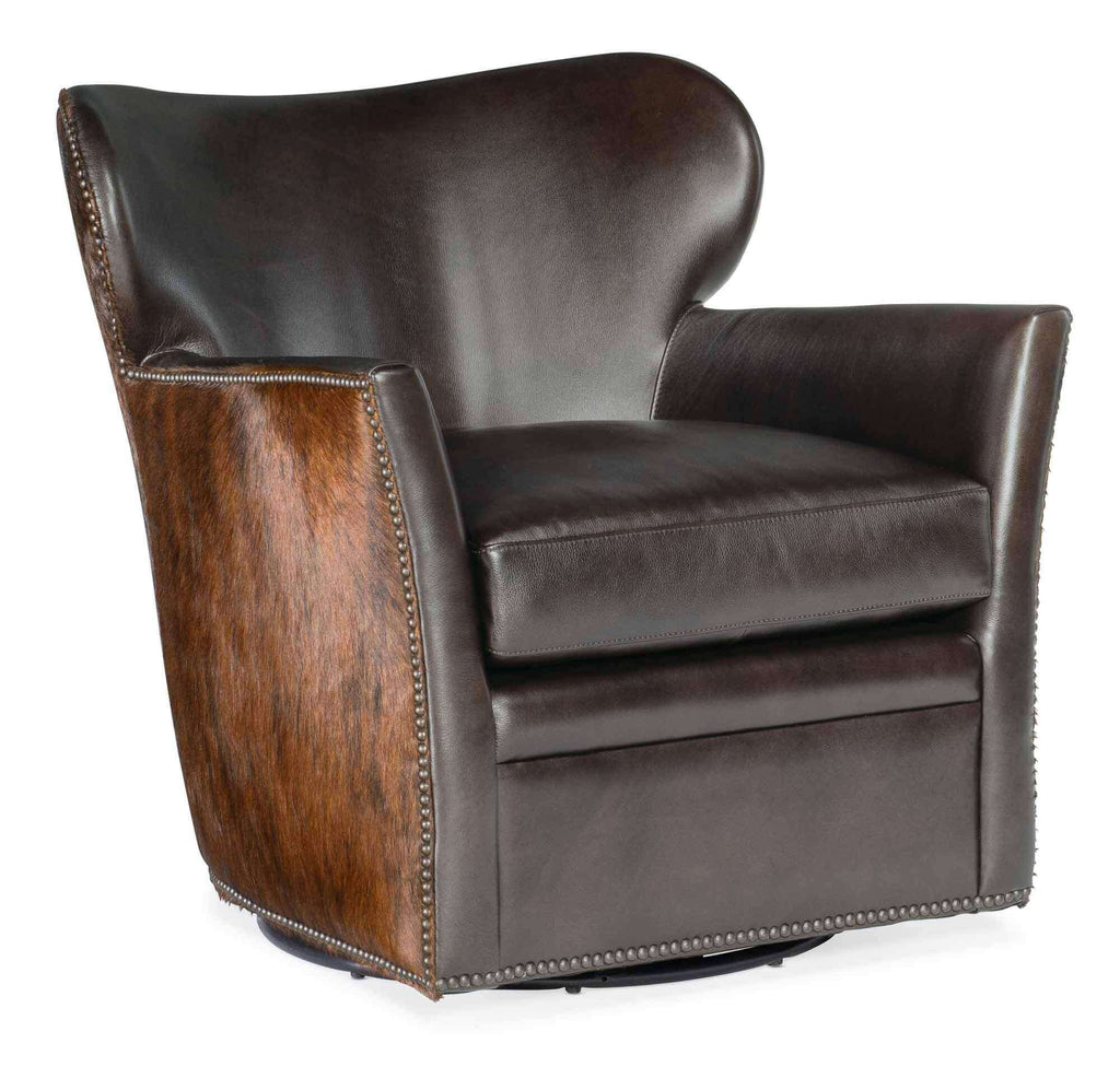 Kato Leather Swivel Chair In Brown | Budget Elegance | Wellington's Fine Leather Furniture