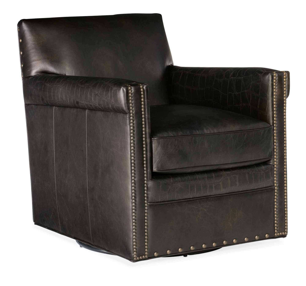 Park Leather Swivel Chair In Dark Brown | Budget Elegance | Wellington's Fine Leather Furniture