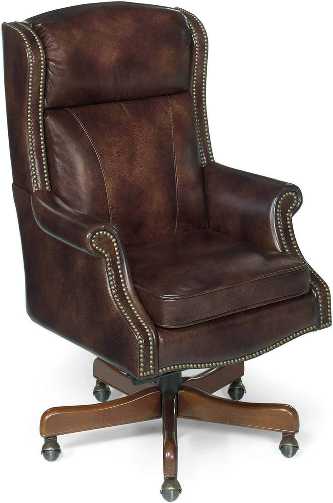 Brown Leather Swivel Tilt Executive Chair | Budget Elegance | Wellington's Fine Leather Furniture
