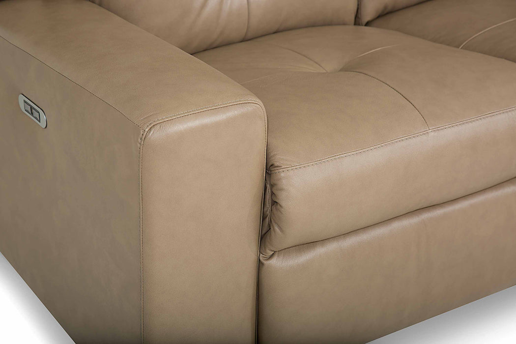 Grove Leather Power Reclining Sectional With Articulating Headrest