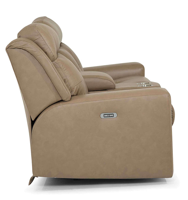 Grove Leather Power Reclining Loveseat Console With Articulating Headrest