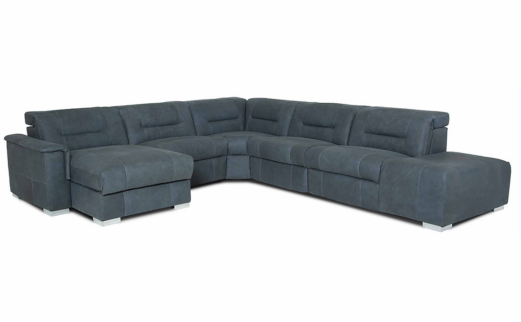 Keoni Leather Power Reclining Sectional With Articulating Headrest | Budget Decor | Wellington's Fine Leather Furniture