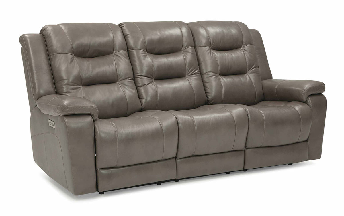 Leighton Leather Power Reclining Sofa With Articulating Headrest by