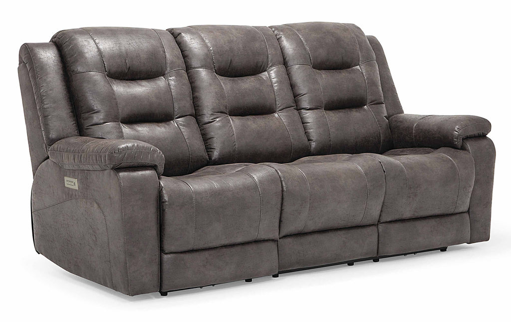 Leighton Leather Power Reclining Sofa With Articulating Headrest | Budget Decor | Wellington's Fine Leather Furniture