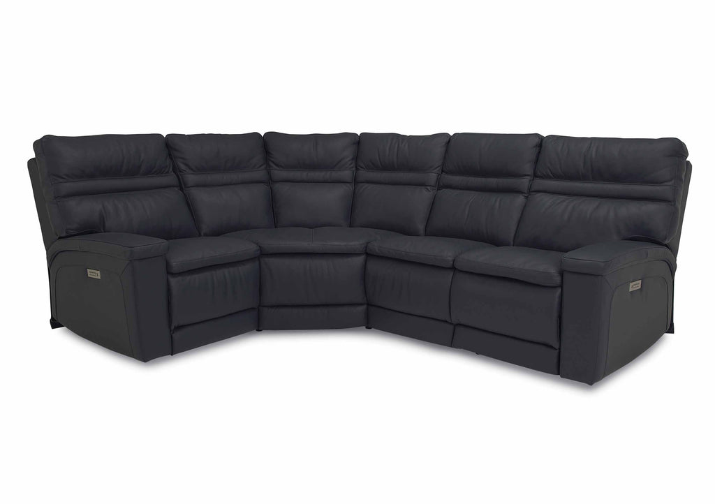 Weaver Leather Power Reclining Sectional With Articulating Headrest | Budget Decor | Wellington's Fine Leather Furniture