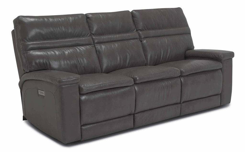 Weaver Leather Power Reclining Loveseat With Articulating Headrest | Budget Decor | Wellington's Fine Leather Furniture