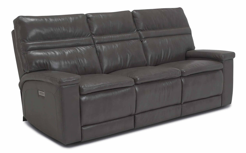 Weaver Leather Power Reclining Sofa With Articulating Headrest | Budget Decor | Wellington's Fine Leather Furniture