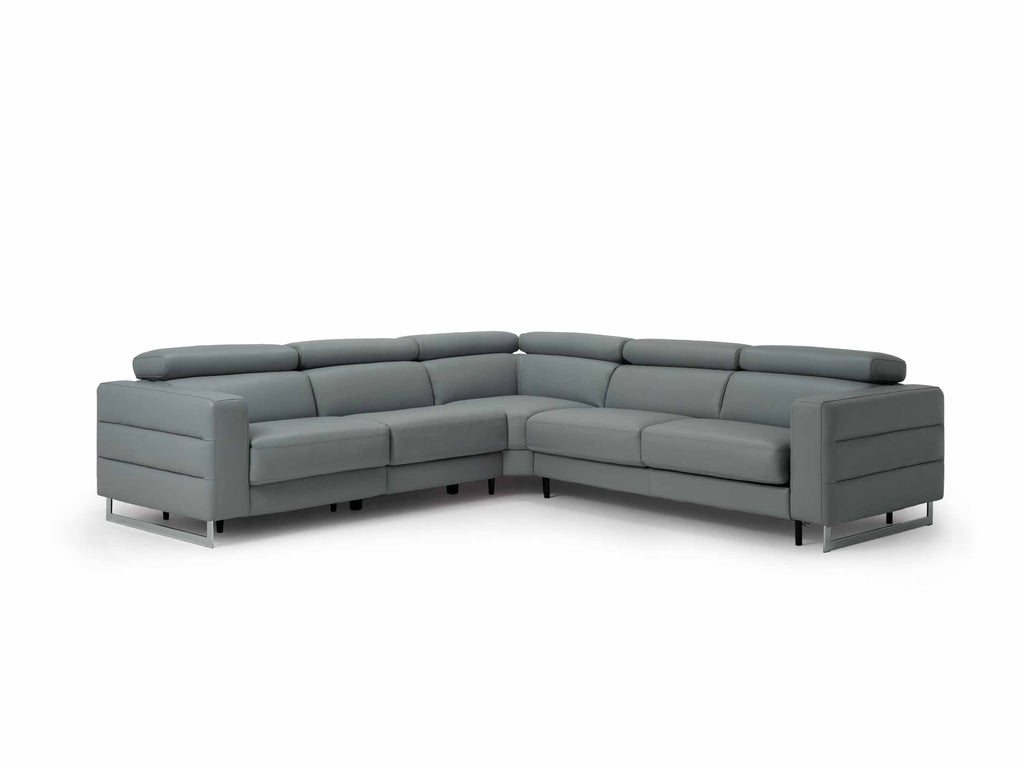 Lane Leather Power Reclining Sectional With Manual Articulating Headrest | Budget Decor | Wellington's Fine Leather Furniture