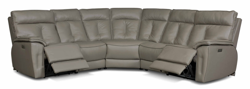 Oakley Leather Power Reclining Sectional With Articulating Headrest | Budget Decor | Wellington's Fine Leather Furniture