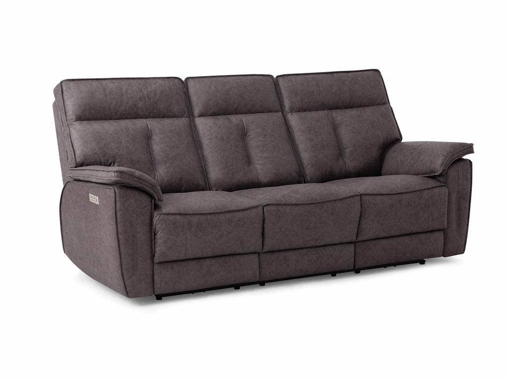 Oakley Leather Power Reclining Sofa With Articulating Headrest | Budget Decor | Wellington's Fine Leather Furniture