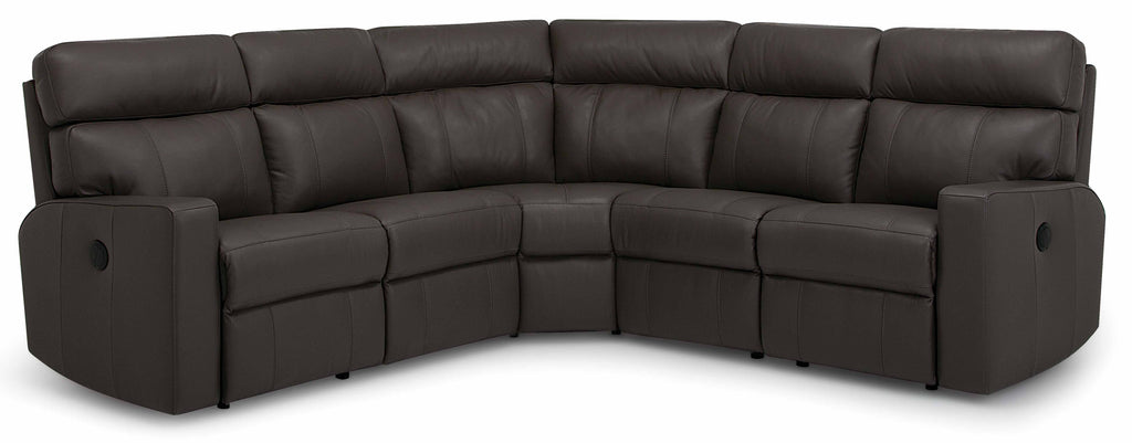 Oakwood Leather Power Reclining Sectional | Budget Decor | Wellington's Fine Leather Furniture