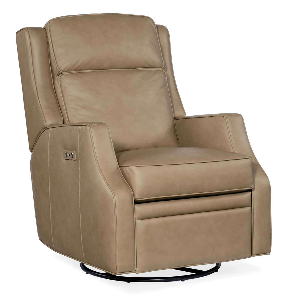 Tricia Leather Power Swivel Glider Recliner | Budget Elegance | Wellington's Fine Leather Furniture