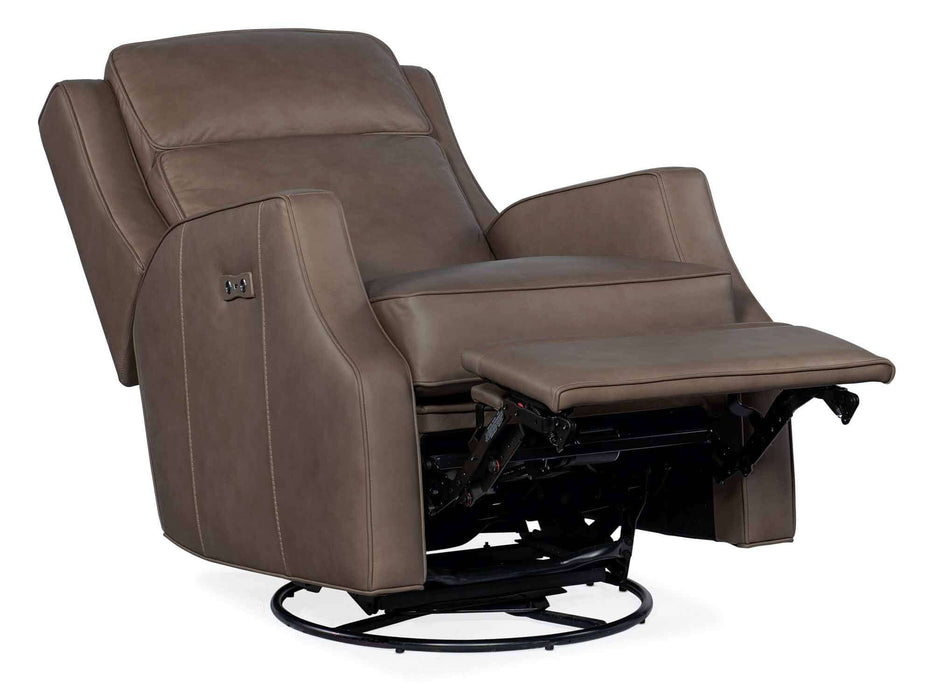 Tricia Leather Power Swivel Glider Recliner