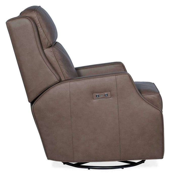 Tricia Leather Power Swivel Glider Recliner