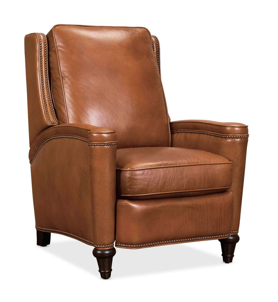 Rylea Leather Recliner In Medium Brown | Budget Elegance | Wellington's Fine Leather Furniture