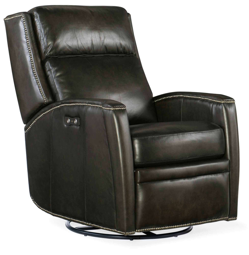 Declan Leather Power Swivel Glider Recliner | Budget Elegance | Wellington's Fine Leather Furniture