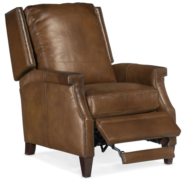Cole Leather Recliner In Brown