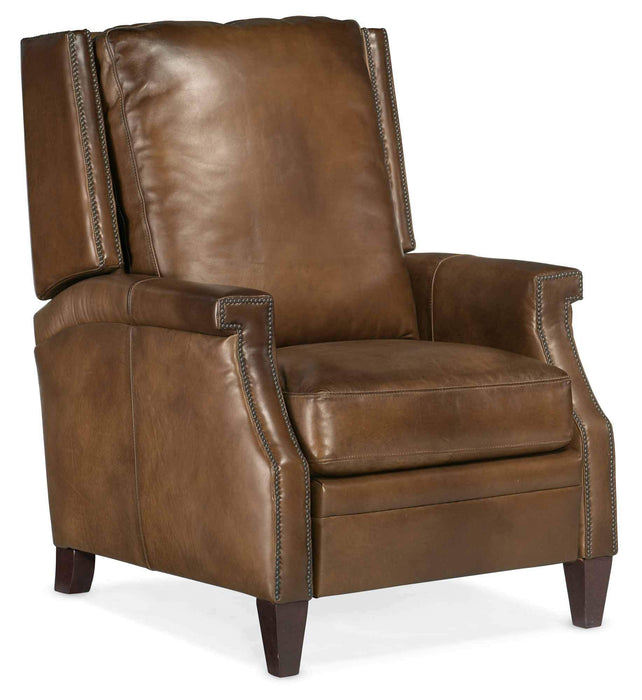 Cole Leather Recliner In Brown