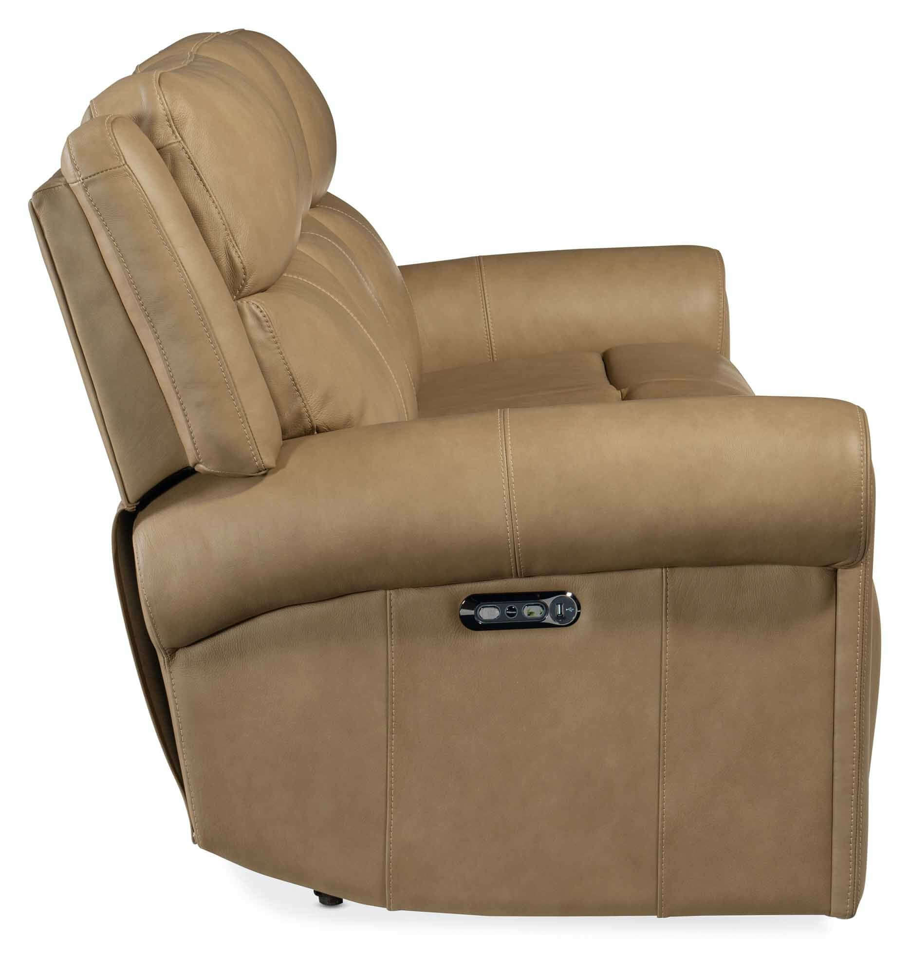 Oberon Zero Gravity Leather Power Reclining Sofa With Articulating Headrest