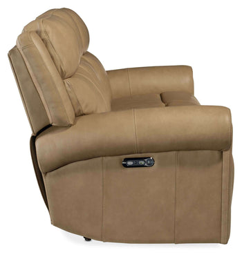 Oberon Zero Gravity Leather Power Reclining Sofa With Articulating Headrest