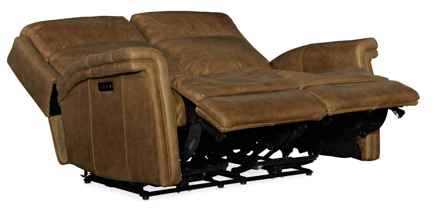 Northside Leather Power Reclining Loveseat With Articulating Headrest